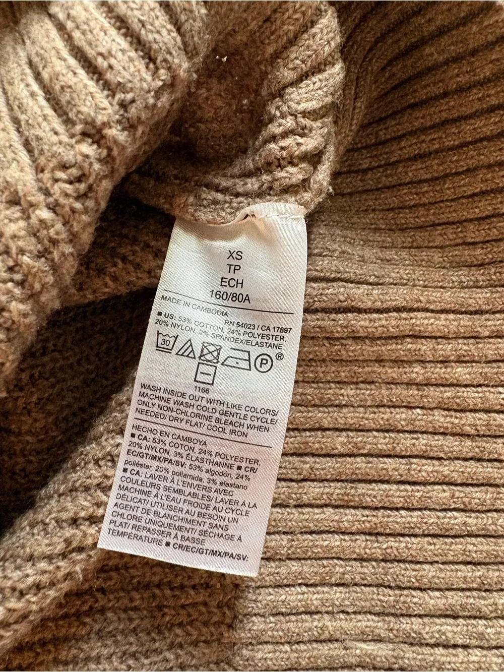 Old Navy Taupe Crewneck Ribbed Knit Sweater